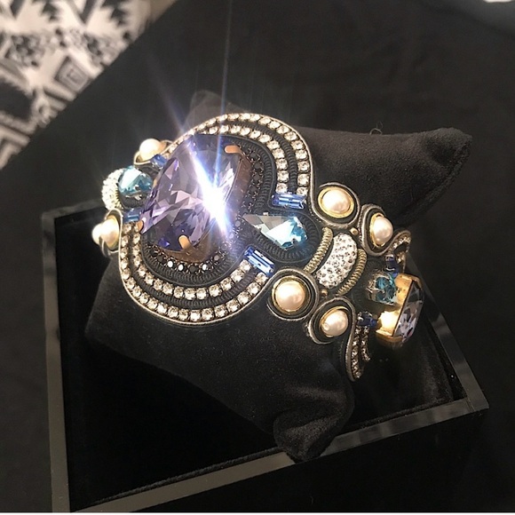 💯 real IZABELA FELINSKI💎TANZANITE Crystal bracelet. Never been worn. With box - Picture 2 of 9